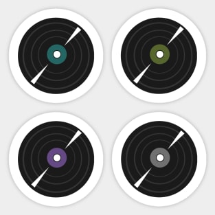 Grunge Vinyl Records Set Sticker